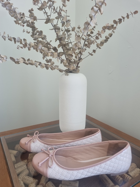 Arezzo Shoes - Quilted Pink Ballet Flats with Bow